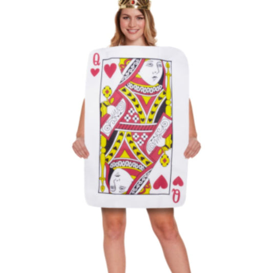 Ladies Queen of Heart Playing Card Costume Fancy Dress Outfit