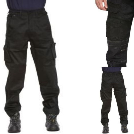 Mens Trousers Pants Bottoms Elasticated Cargo Combat Work Cotton