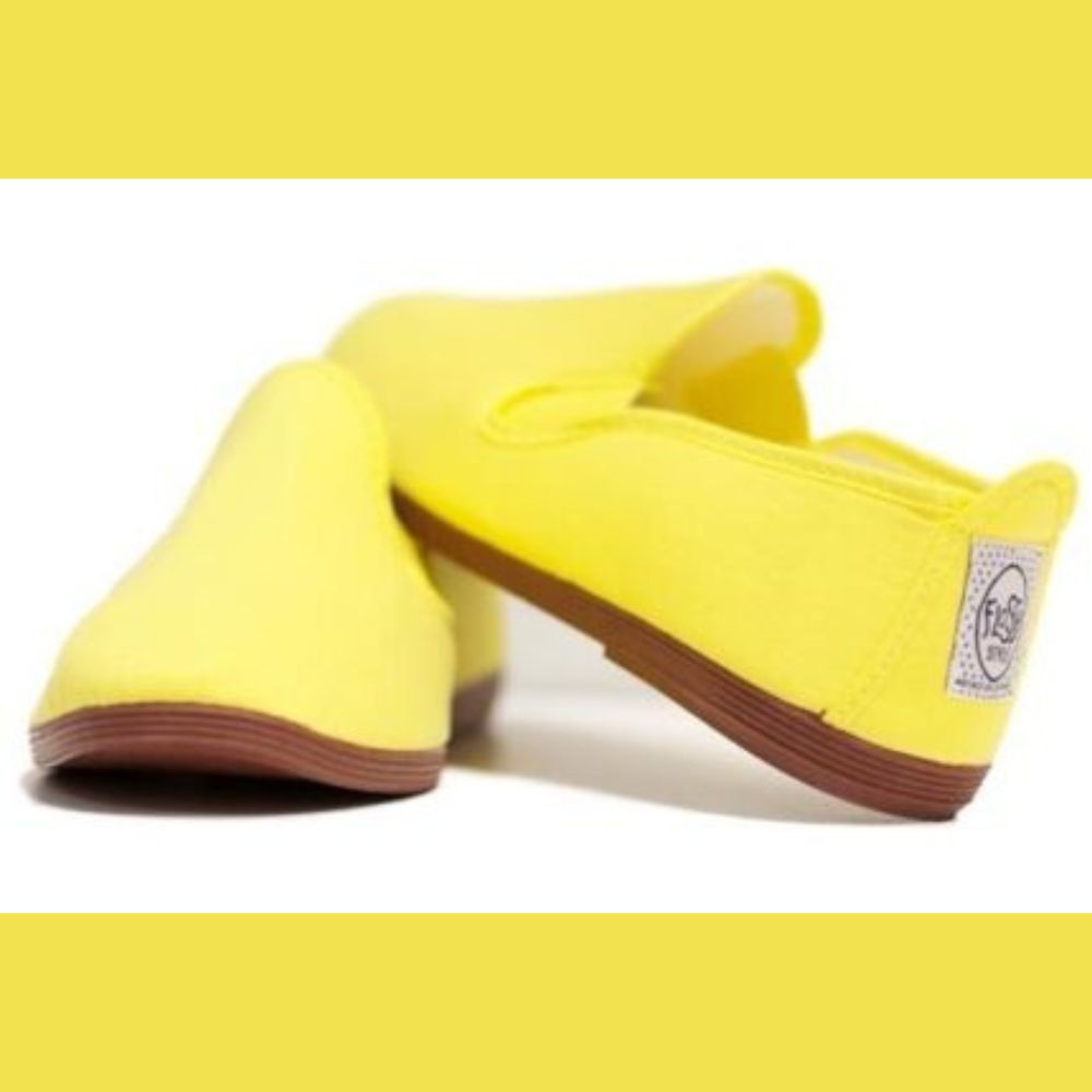 Unisex Javer Flossy Style Florescent Yellow Flossy Flat Shoes