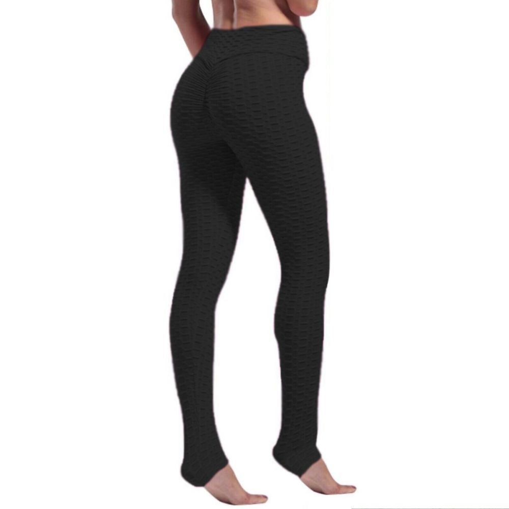 Ladies Honeycomb Pants Butt Lift Leggings Womens High Waisted Pants