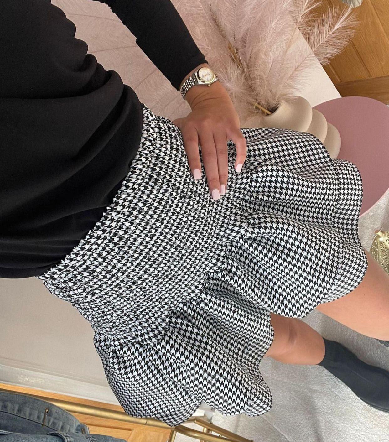 black white dogtooth tutu skirt