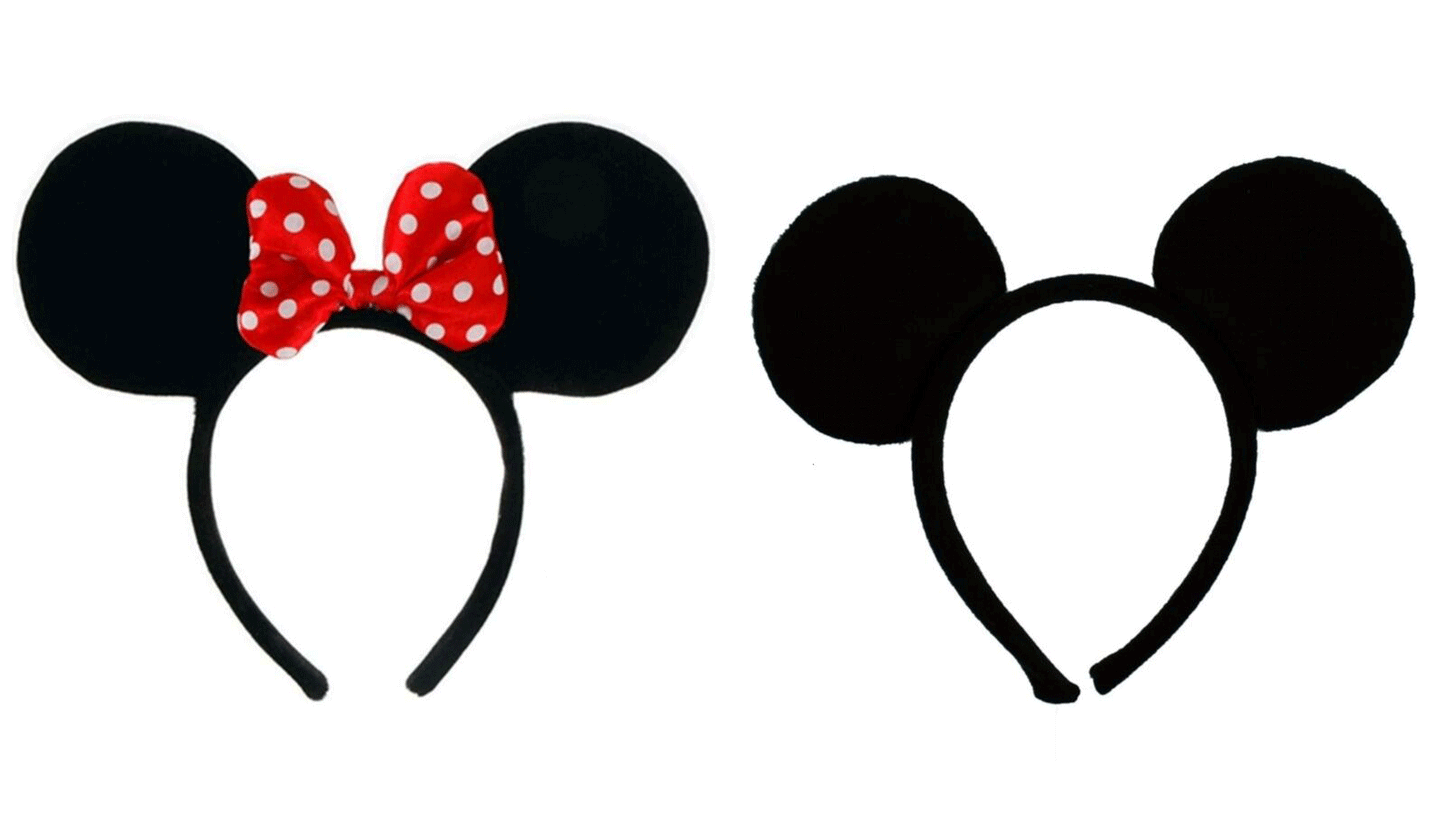 Adults Minnie Mouse Ears Disney Headband Red Black Bow Spotted Dress