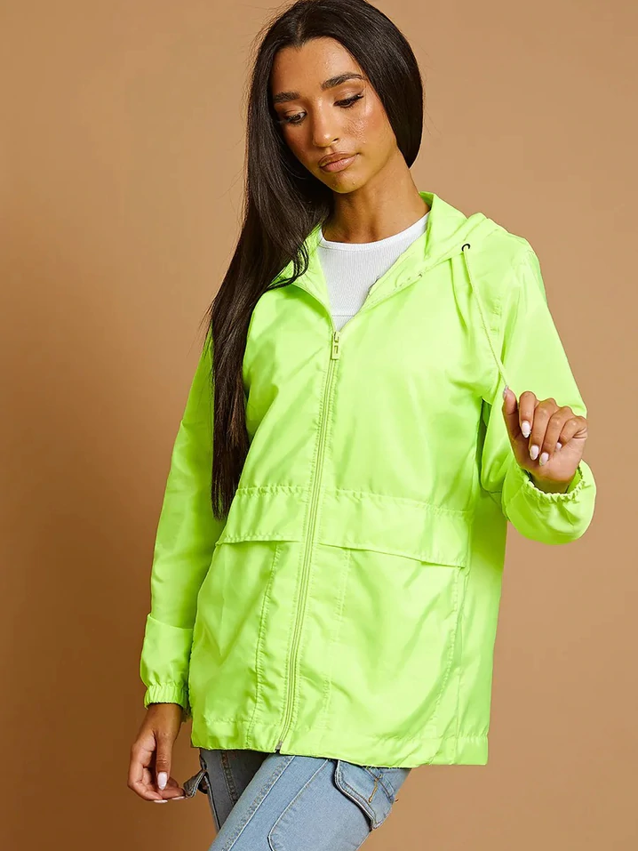 Womens Kagoul Waterproof Top Oversized Hooded Festival Rain Jacket