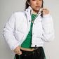 white women cropped puffer jacket coat