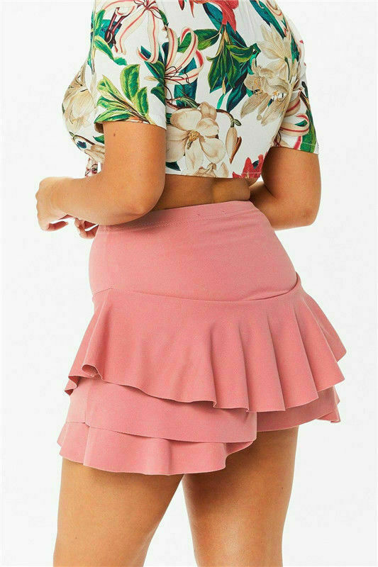 frilled mini skirt pink