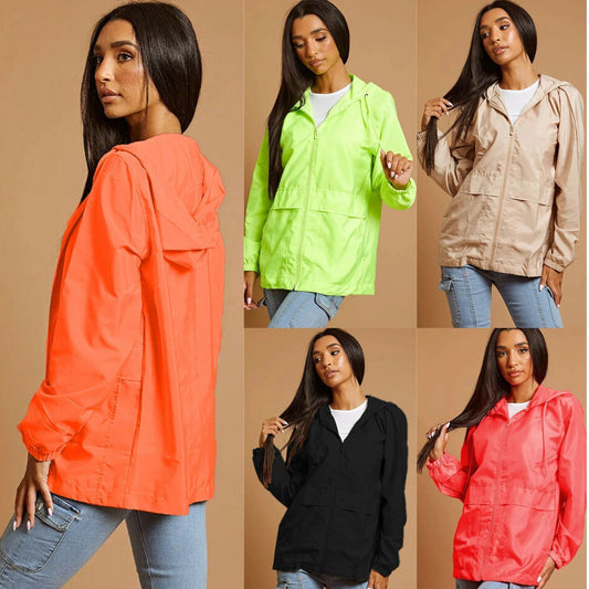 Womens Kagoul Waterproof Top Oversized Hooded Festival Rain Jacket