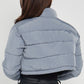women cropped puffer jacket grey coat