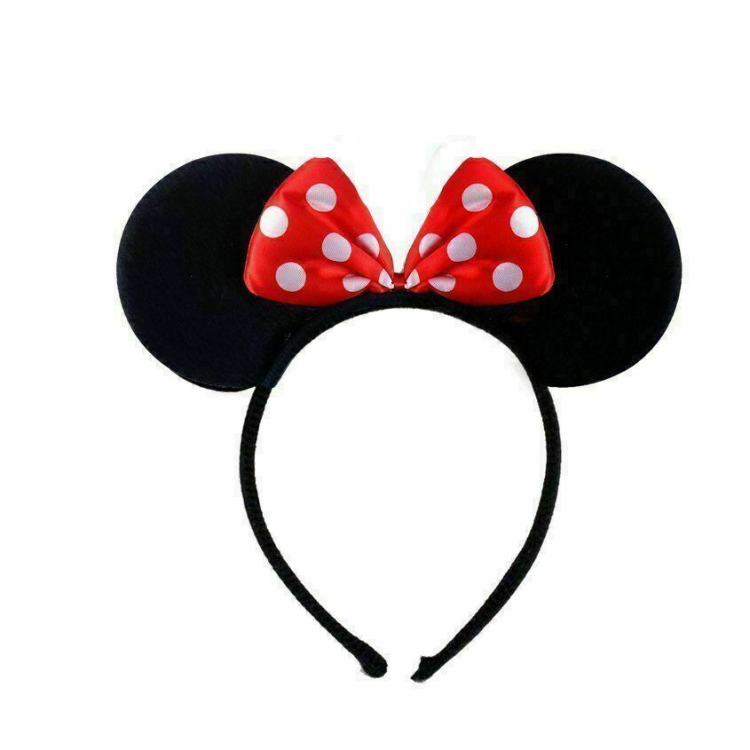 Adults Minnie Mouse Ears Disney Headband Red Black Bow Spotted Dress