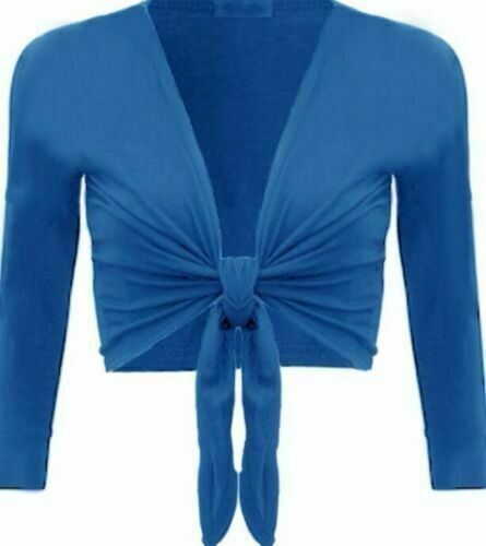 Ladies Front Tie Up Knitted Bolero Cardigan Crop Top Short Shrug