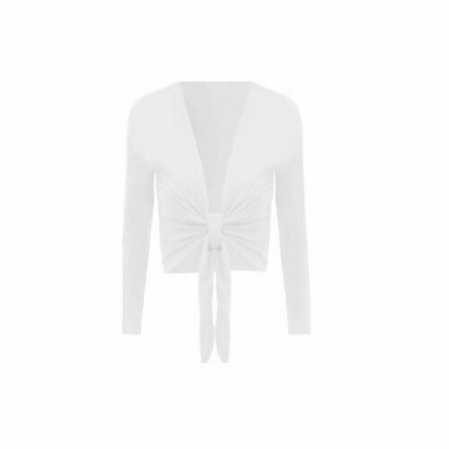 Ladies Front Tie Up Knitted Bolero Cardigan Crop Top Short Shrug